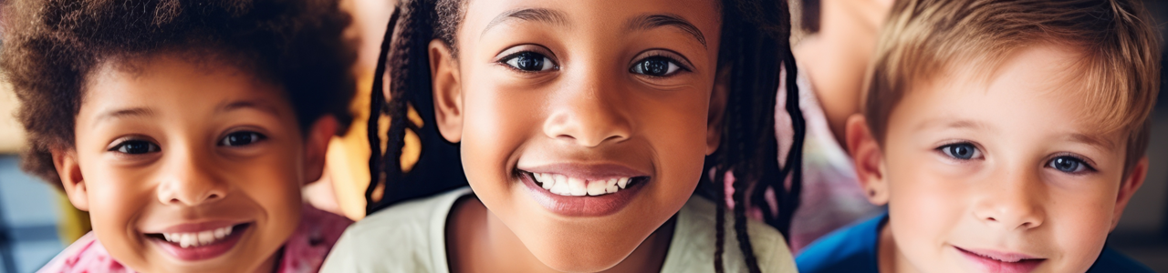 image banner of a group of young children smiling